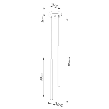 Lampă suspendată PASTELO 2 negru