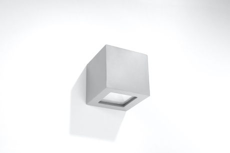 Aplică ceramică LEO gri + 1x bec LED E27 4000K rece 7.5W 650lm