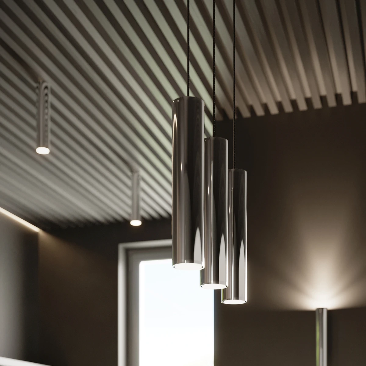 Lampă suspendată LAGOS 1 crom