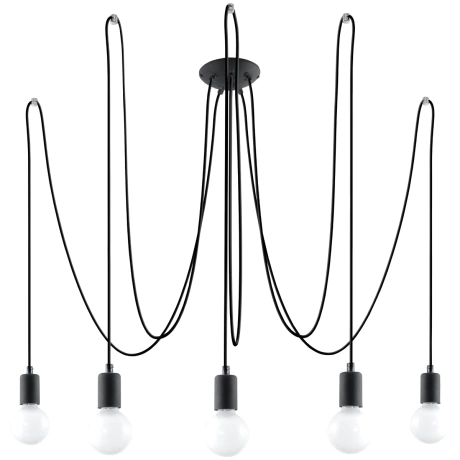 Candelabru EDISON 5 negru