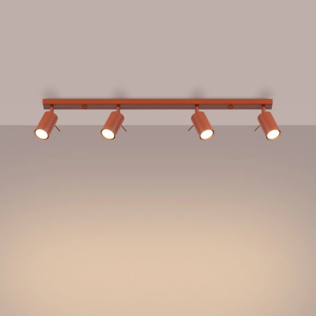 Plafonieră RING 4L roșu ochra
