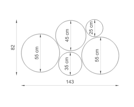 Plafonieră ARENA 45 WHITE + 3 becuri LED E27 4000K Cold 7.5W 650lm