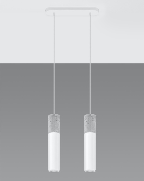 Lampă suspendată BORGIO 2 alb + 2x bec LED GU-10 4000K rece 7W 630lm