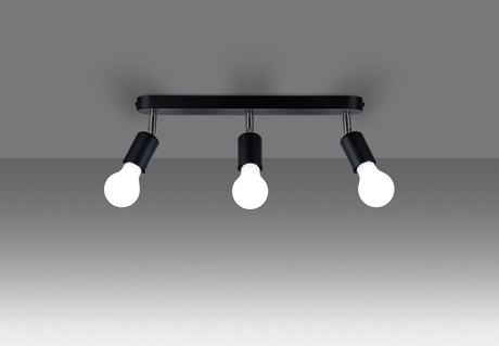 Plafonieră FORNES 3 negru + 3x bec LED E27 4000K Rece 7.5W 690lm