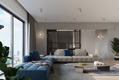 SALGADO lampă de perete din beton + 1x bec LED E27 4000K rece 7.5W 650lm