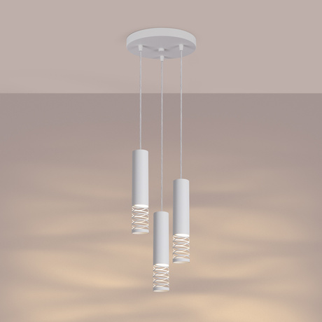 Lampă suspendată LAMI 3P alb