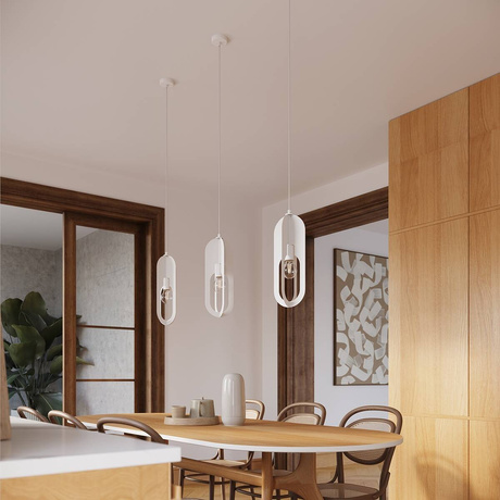 NICUS 3P lampă suspendată alb + 3x bec LED E27 4000K rece 7,5W 690lm