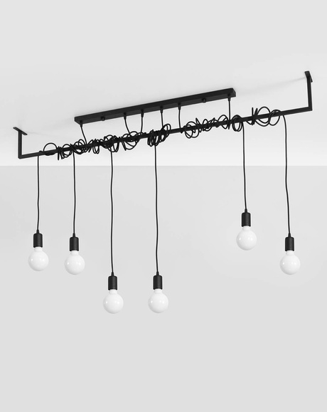 Candelabru SALAMANCA 6 negru + 6x bec LED E27 4000K rece 7.5W 650lm