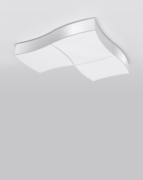 Plafonieră SQUARE 3 alb + 6x bec LED E27 3000K Warm 7.5W 620lm