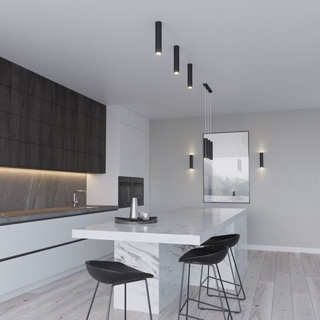 LAGOS 2 lampă suspendată negru + 2x GU-10 3000K cald 7W bec LED 620lm