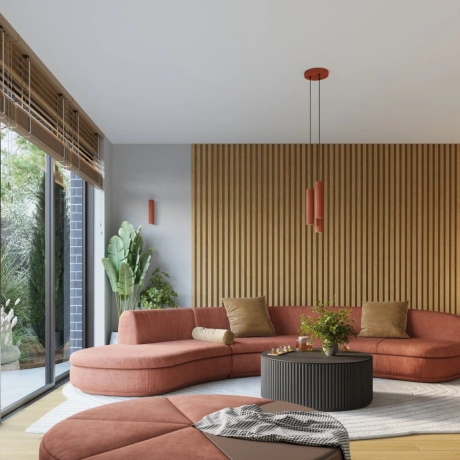 Lampă de perete KARBON 30 roșu ocru