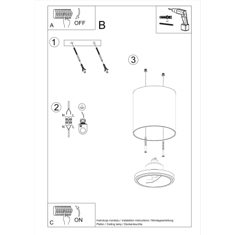 Plafonieră TIUBE alb