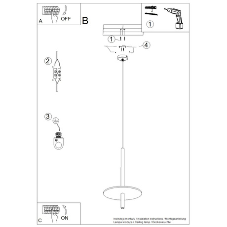 Lampă suspendată FELTRO 1 negru/navy