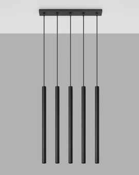 PASTELO 5 lampă suspendată negru + 5x bec LED G9 3000K Warm 4.5W 510lm