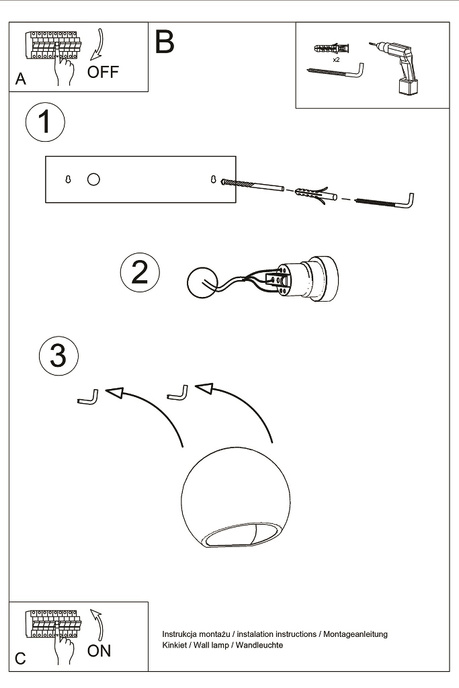 Aplică ceramică GLOBE alb + 1x bec LED E27 3000K cald 7.5W 620lm