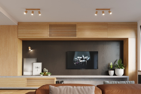 Plafonieră BERG 2 lemn natural + 2x bec LED GU-10 3000K Warm 7W 620lm