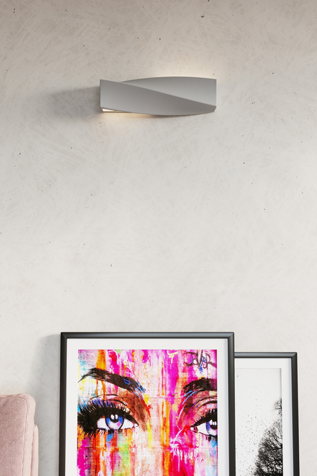 Aplică ceramică SIGMA gri + 1x bec LED E27 3000K Warm 7.5W 620lm