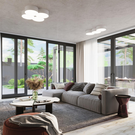 Plafonieră CIRCLE 1 alb + 2x bec LED E27 3000K cald 7.5W 620lm