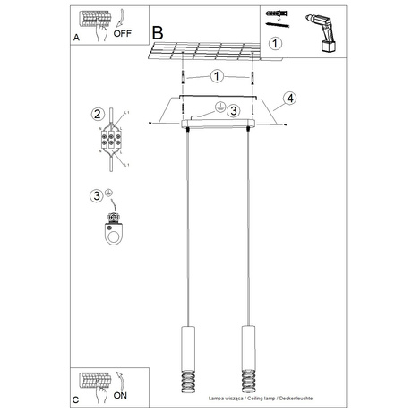 Lampă suspendată LAMI 2 alb
