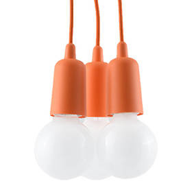 DIEGO 3 lampă suspendată portocalie + 3x bec LED E27 3000K Warm 7,5W 620lm