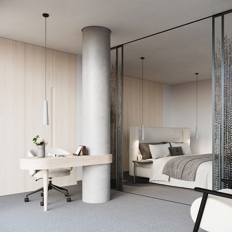 ELECTRA lampă suspendată din beton + 1x bec LED GU-10 3000K Warm 7W 510lm