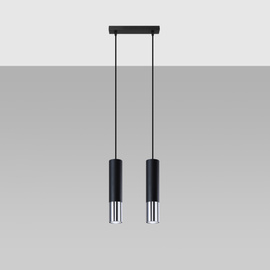 Lampă suspendată LOOPEZ 2 negru/cromo