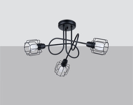 Candelabru BELUCI 3S negru + 3x bec LED E14 4000K rece 7,5W 680lm