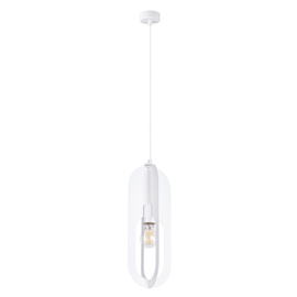 NICUS 1 lampă suspendată albă + 1x bec LED E27 3000K Warm 7,5W 620lm