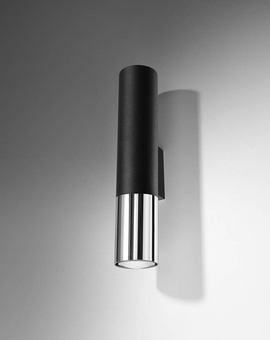 LOOPEZ lampă de perete negru / crom + 2x bec LED GU-10 3000K cald 7W 620lm