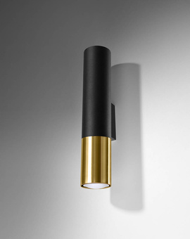 LOOPEZ lampă de perete negru / auriu + 1x bec LED GU-10 4000K rece 7W 630lm
