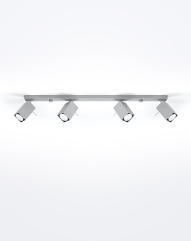 MERIDA plafonieră 4L gri + 4x bec LED GU-10 4000K rece 7W 630lm