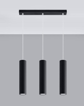 LAGOS 3 lampă suspendată negru + 3x GU-10 3000K cald 7W 620lm bec LED