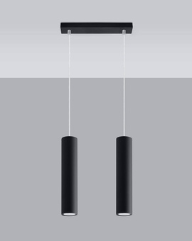 LAGOS 2 lampă suspendată negru + 2x GU-10 LED bec 4000K rece 7W 630lm