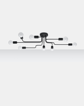 Candelabru VECTOR 8 negru + 8x bec LED E27 4000K rece 7.5W 650lm