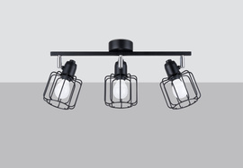 Plafonieră BELUCI 3 negru + 3x bec LED E14 3000K cald 7.5W 620lm