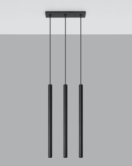 PASTELO 3 lampă suspendată negru + 3x bec LED G9 3000K Warm 4.5W 510lm