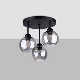 Candelabru ALINO 3 negru + 3x bec LED E27 3000K cald 7.5W 620lm