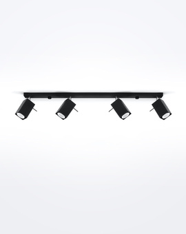 MERIDA plafonieră 4L negru + 4x bec LED GU-10 3000K cald 7W 620lm