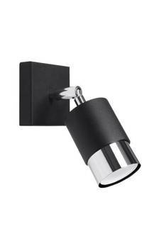 NERO lampă de perete negru / crom + 1x bec LED GU-10 3000K cald 7W 620lm