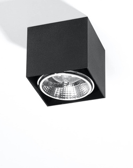 Plafonieră BLAKE negru + 1x bec LED GU10 AR111 3000K cald 12W 800lm