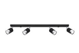 Plafonieră NERO 4 negru/cromo + 4 becuri LED GU-10 4000K Cold 7W 630lm