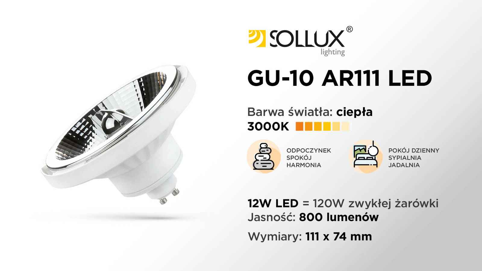 Bec LED GU10 3000K 12W 800lm