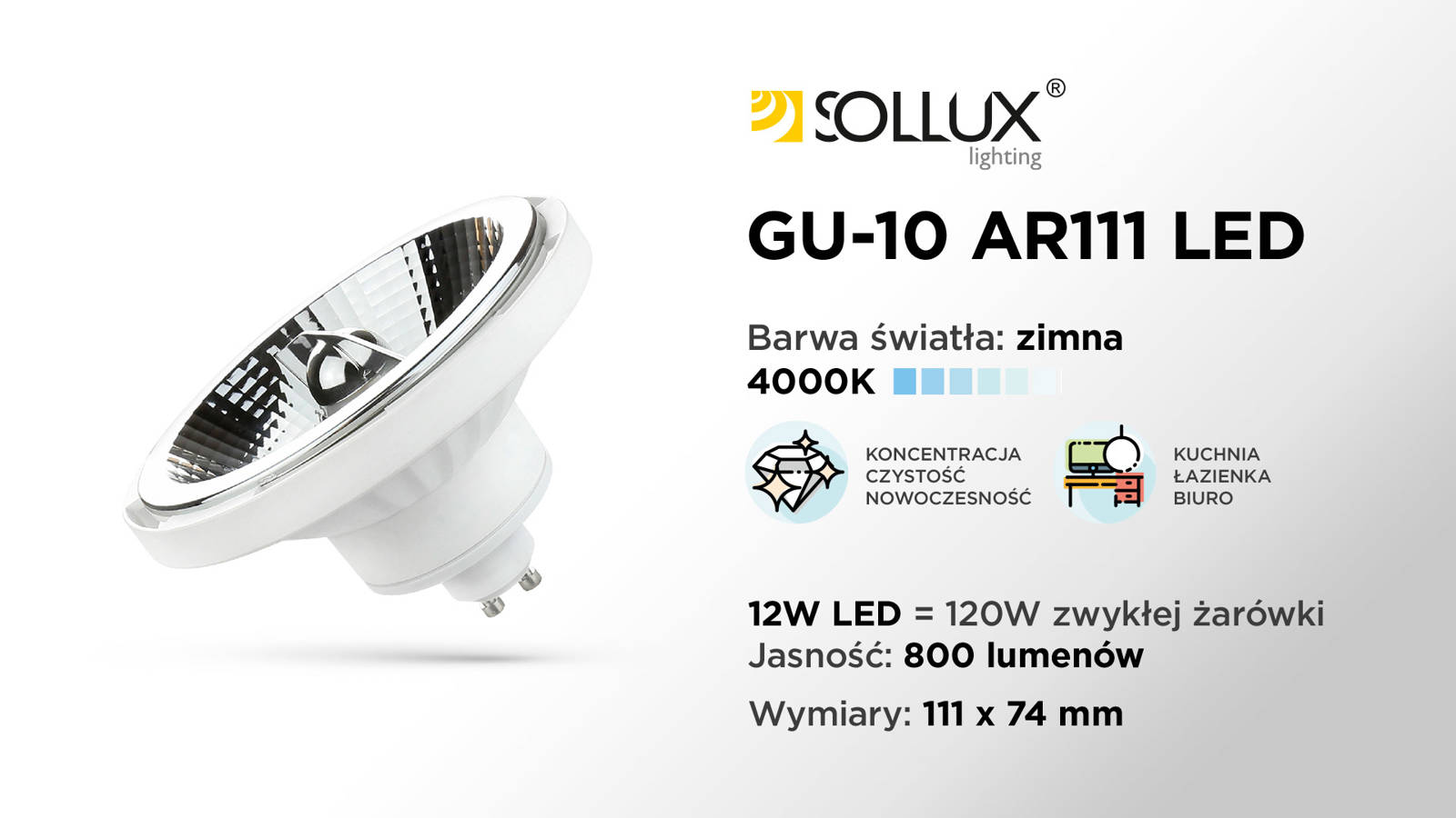 Bec LED GU10 4000K 10W 850lm