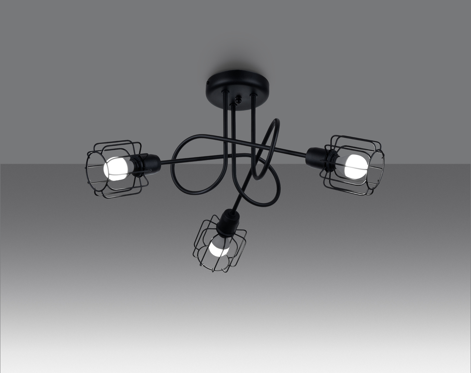 Candelabru BELUCI 3S negru + 3x bec LED E14 4000K rece 7,5W 680lm