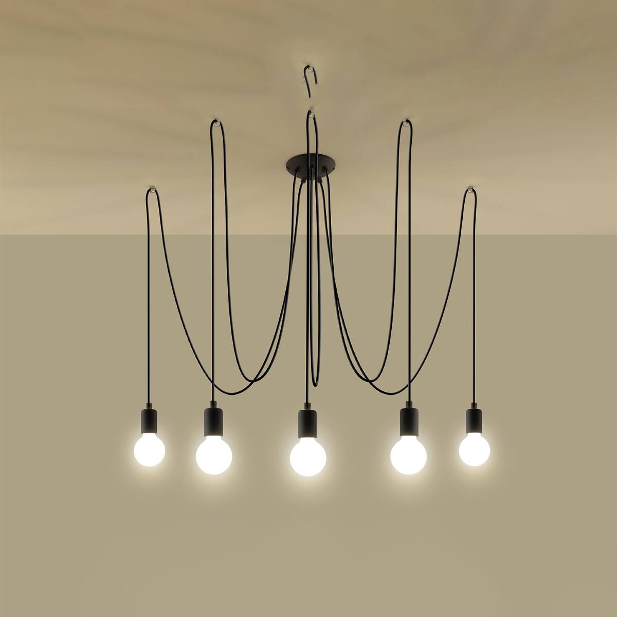 Candelabru EDISON 5 negru