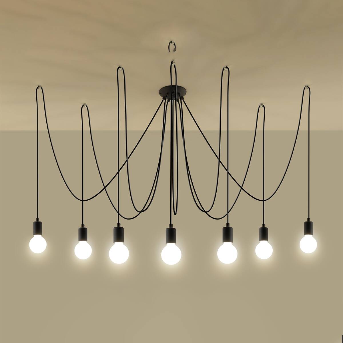 Candelabru EDISON 7 negru