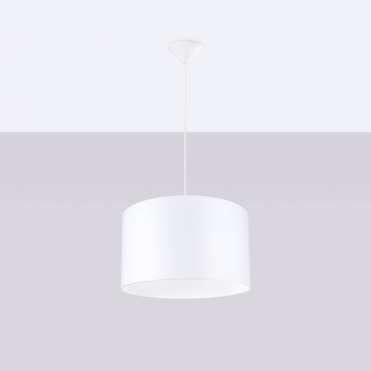 Lampă suspendată NOVA 40 alb + 1 bec LED E27 4000K rece 7,5W 690lm