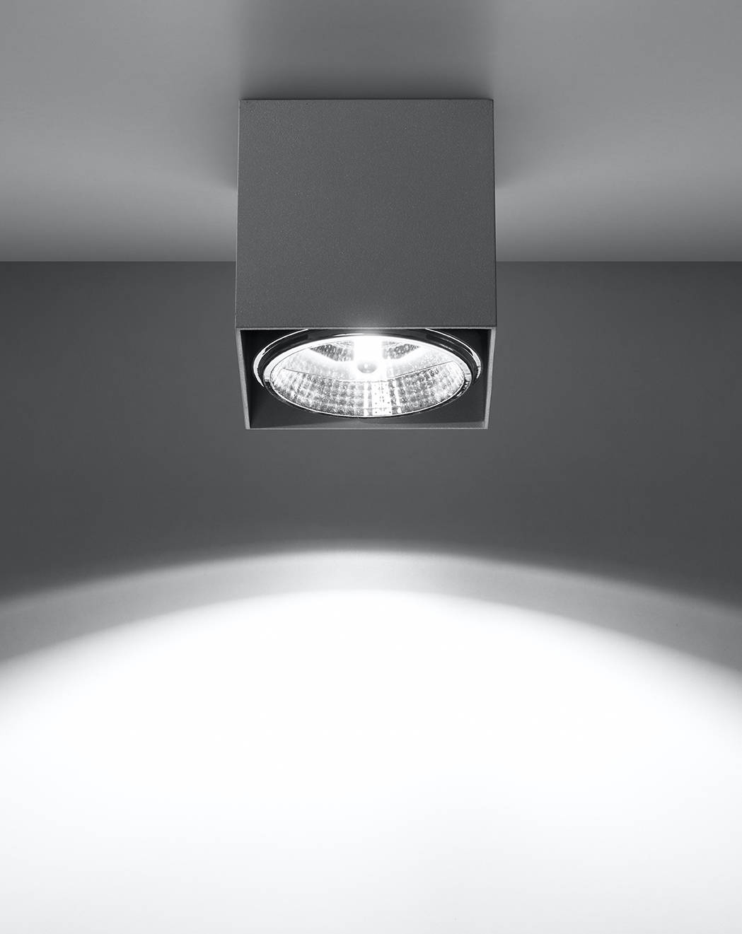 Plafonieră BLAKE gri + 1x bec LED GU10 AR111 3000K cald 12W 800lm