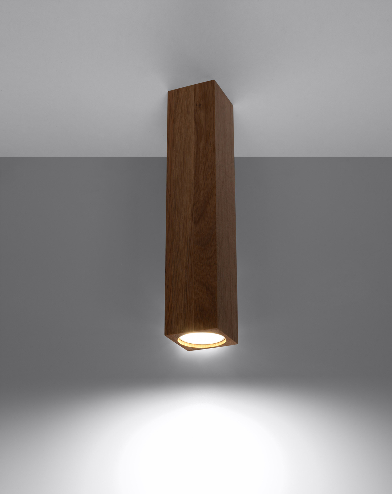 Plafonieră KEKE 30 oak + 1x bec LED GU-10 4000K Cold 7W 630lm