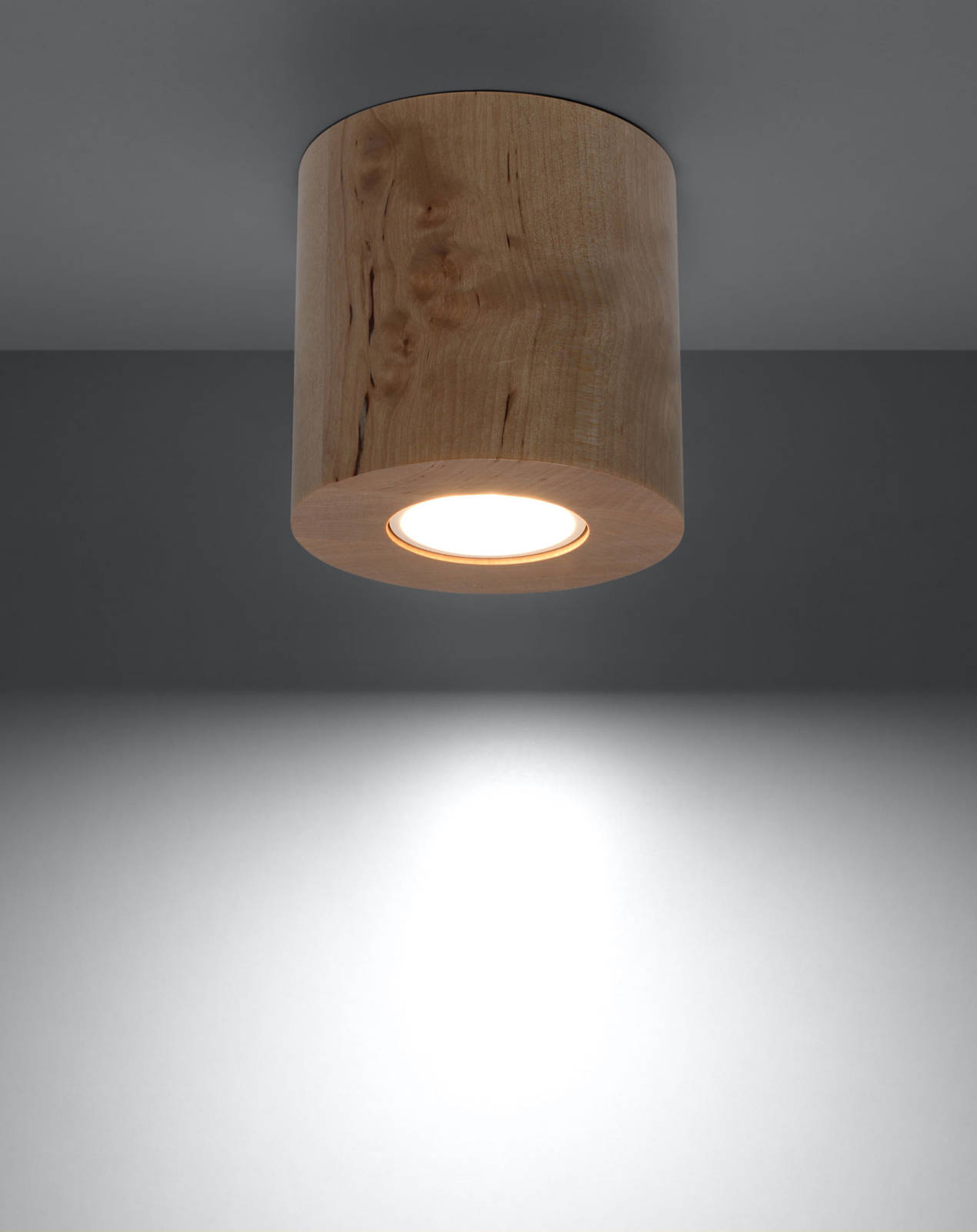 Plafonieră ORBIS lemn natural + 1x bec LED GU-10 4000K rece 7W 630lm